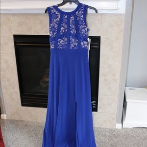 Blue lace gown